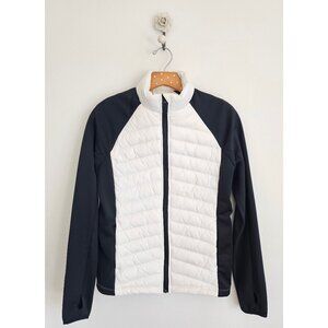 Hybrid Quilted Lightweight Jacket Black White Zip Front Athletic Layer Size L